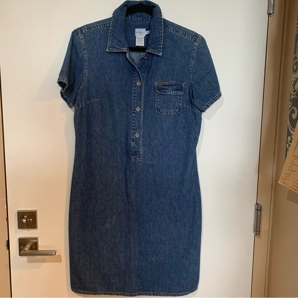 Calvin Klein 10 Denim Short Sleeve Dress